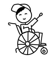 Smiling Boy In Wheelchair Doodle