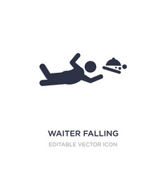 Waiter Falling Icon On White Background Simple