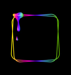 Square Frame With A Flowing Rainbow Slime