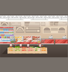 Supermarket Store Interior With Goods Big