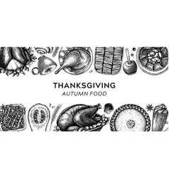 Thanksgiving Dinner Banner Fall Food And Drinks