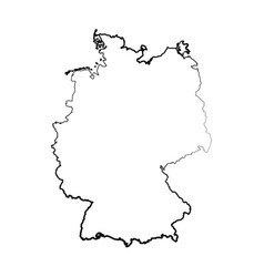 Hand Drawn Lined Germany Simple Map Drawing