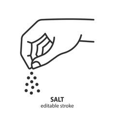 Hand Sprinkles Salt Line Icon