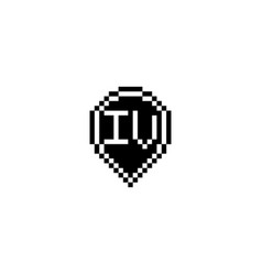 Iv Pixel Art Initial Logo