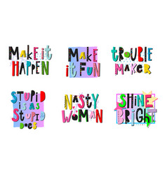 Trouble Maker Shirt Quote Lettering Set