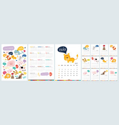 Calendar 2023 With Cute Wild Baby Animals Set