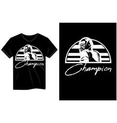 Champion Football Player Vintage T Shirt Design