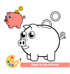 Coloring Book For Kids Piggy Bank