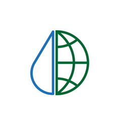 Combination Of A Water Drop And Earth Icon