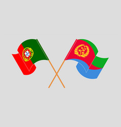 Crossed And Waving Flags Of Portugal Eritrea