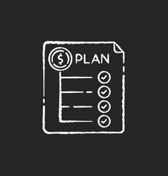 Expenditure Plan Chalk White Icon On Black