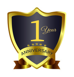 Ten Years Anniversary Badge Design With Golden