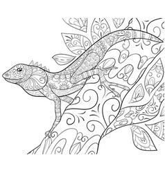 Adult Coloring Bookpage A Cute Lizard