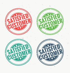 Satisfied Customer Rubber Stamp Set In Four