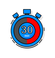 30 Minutes Left Timer Clock Stopwatch Isolated