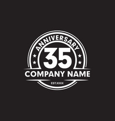 35th Year Anniversary Emblem Logo Design Template