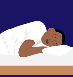 A Sleeping African American Man Cartoon