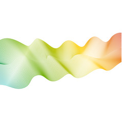 Green Yellow Red Abstract Wave Pattern Line Art