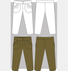 Kids Fashion Pant Flat Sketch