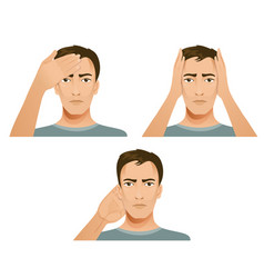 Man With Different Types Of Headache