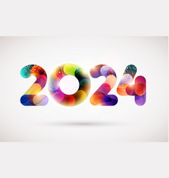 New Year 2024 Bright Multicolored Numbers