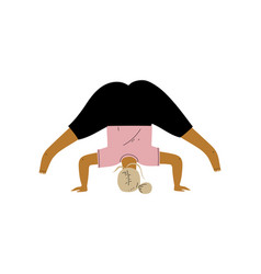 Plump Woman In Wide Legged Forward Bend Pose