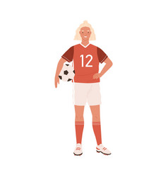 Young Female Football Or Soccer Player Standing