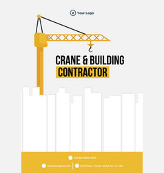 Flyer Design Of Crane And Building Contractor