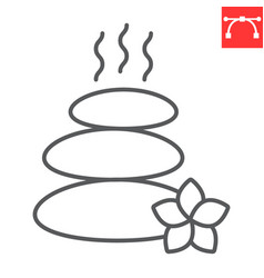 Hot Stone Massage Line Icon