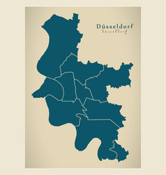 Modern City Map - Dusseldorf City Germany