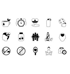 Set Of Mental Health Icons Psychology Concept