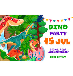 Birthday Invite Kids Dino Party Flyer Invitation