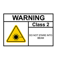 Laser Radiation Danger Class 2 Label Icon Safety