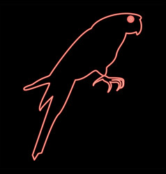 Neon Parrot Red Color Flat Style Image