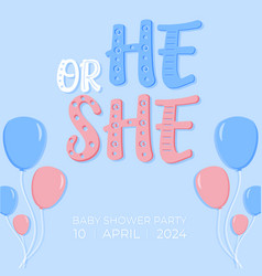 Baby Shower Or Gender Party Card Invitation