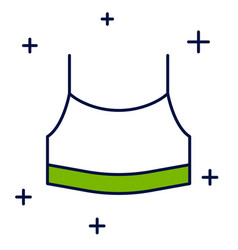 Filled Outline Female Crop Top Icon Isolated