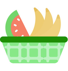 Fruit Basket Icon Grocery Market Logo