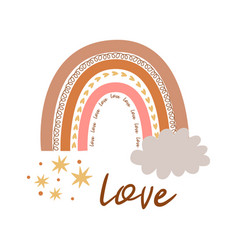 Boho rainbow kids pastel rainbow boho nursery Vector Image