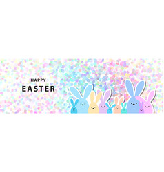 Easter Banner - Colorful Bunny Family