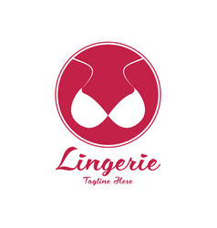 Negative Space Lingerie Bra Logo Design Template