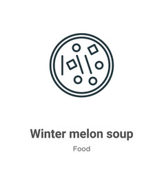 Winter Melon Soup Outline Icon Thin Line Black