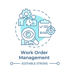 Work Order Management Soft Blue Concept Icon