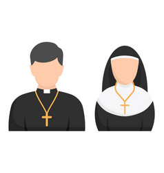 Catholic Priest And Nun Flat Icon