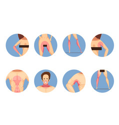 Depilation Zones Man Woman Icons Set