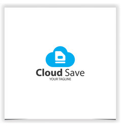 Cloud Save Icon Logo Premium Elegant Template Eps