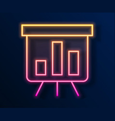 Glowing Neon Line Board With Graph Chart Icon