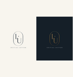 Premium Lu Logo Monogram With Gold Circle Frame