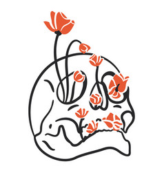 Flowers Blooming In Skull