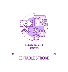 Look To Cut Costs Purple Concept Icon