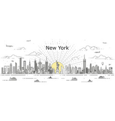 New York Cityscape Line Art